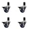 Service Caster 3'' Blue Poly Swivel 1-5/8'' Expanding Stem Caster Set with Brake, 4PK SCC-EX20S314-PPUB-BLUE-PLB-158-4 - alternate 1